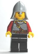 Kingdoms - Lion Knight Scale Mail with Chest Strap and Belt, Helmet with Neck Protector, Stubble Smile (Dual Sided Head) 