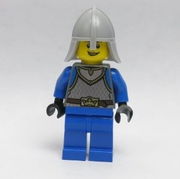 Castle - King's Knight Scale Mail, Crown Belt,  Helmet with Neck Protector, Open Grin 