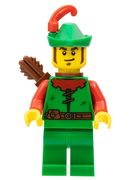Forestman - Red, Green Hat, Red Feather, Quiver, Sideburns