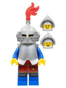 Lion Knight - Female, Light Bluish Gray Helmet, Flat Silver Visor, Red Plume, Flat Silver Armor