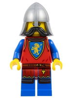 Lion Knight - Male, Flat Silver Neck-Protector, Black Moustache (Tower Guard)