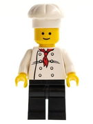 Chef - White Torso with 8 Buttons, Black Legs, Standard Grin 