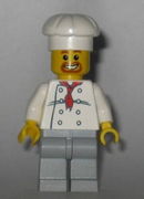 Chef - White Torso with 8 Buttons, Light Bluish Gray Legs 