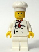 Chef - White Torso with 8 Buttons, White Legs, Reddish Brown Eyebrows 