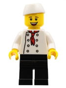 Chef - Black Legs, Open Mouth Smile, LEGO HOUSE Home of the Brick on Back