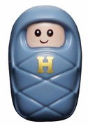 Harry Potter Baby / Infant with Stud Holder on Back with Light Nougat Smiling Face, Small Eyes and Gold 'H' Pattern - Minifigure Only Entry 