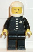 Police - Torso Sticker with 4 Buttons and Badge, Black Legs, White Classic Helmet 