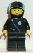 Police - Zipper with Badge, Black Legs, Black Helmet, Trans-Light Blue Visor 