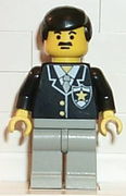 Police - Suit with Sheriff Star, Light Gray Legs, Black Male Hair 