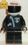 Police - Zipper with Sheriff Star, White Helmet with Police Pattern, Black Visor, Female 