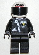 Police - Zipper with Sheriff Star, White Helmet with Police Pattern, Black Visor, Sunglasses 