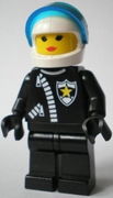 Police - Zipper with Sheriff Star, White Helmet, Trans-Dark Blue Visor, Female 
