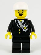 Police - Suit with Sheriff Star, Black Legs, White Cap 