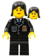 Police - City Suit with Blue Tie and Badge, Black Legs, Black Female Hair 