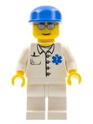 Doctor - EMT Star of Life Button Shirt, White Legs, Blue Cap, Silver Sunglasses 