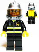 Fire - Reflective Stripes, Black Legs, Silver Fire Helmet, Beard and Glasses, Yellow Airtanks 