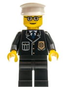 Police - City Suit with Blue Tie and Badge, Black Legs, Glasses, White Hat 
