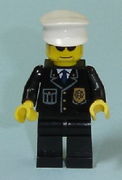 Police - City Suit with Blue Tie and Badge, Black Legs, Sunglasses, White Hat 