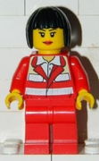 Paramedic - Red Uniform, Female, Black Bob Cut Hair 