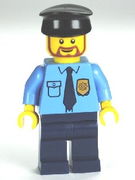 Police - City Shirt with Dark Blue Tie and Gold Badge, Dark Blue Legs, Black Hat 