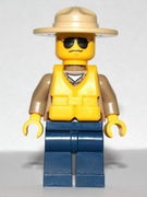 Forest Police - Dark Tan Shirt with Pockets, Dark Blue Legs, Campaign Hat, Black and Silver Sunglasses, Life Jacket Center Buckle 