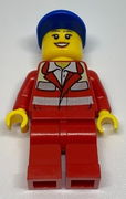 Paramedic - Red Uniform, Female, Blue Short Bill Cap 