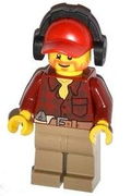 Flannel Shirt with Pocket and Belt, Dark Tan Legs, Red Cap with Hole, Headphones, Beard 