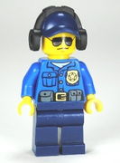 Police - City Officer, Gold Badge, Dark Blue Cap with Hole, Headphones, Sunglasses 