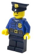 Police - City Officer, Gold Badge, Police Hat, Scowl 