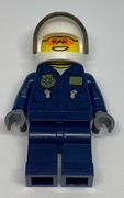 Swamp Police - Helicopter Pilot, Dark Blue Flight Suit with Badge, Helmet, Plain Hips and Legs 