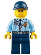 Police - City Officer, Jacket with Dark Blue Tie and Gold Badge, Dark Blue Legs, Dark Blue Cap 