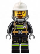 Fire - Reflective Stripes with Utility Belt, White Fire Helmet, Breathing Neck Gear with Airtanks, Trans Black Visor, Goatee 