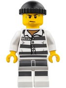 Police - Jail Prisoner 86753 Prison Stripes, Black Knit Cap, White Striped Legs, Sweat Drops 