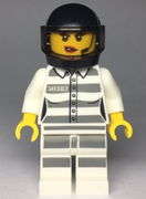 Sky Police - Jail Prisoner 50382 Prison Stripes, Female, Scowl with Red Lips and Open Mouth, Black Helmet 
