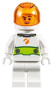 Astronaut - Male, White Spacesuit with Lime Belt, Trans Orange Large Visor, Stubble and Smirk 