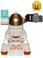 Astronaut - Male, White Spacesuit with Orange Lines, Side Camera and Lamp, Goatee