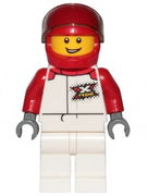 Race Car Driver - Male, White and Red Jumpsuit with 'XTREME' Logo, White Legs, Red Helmet 