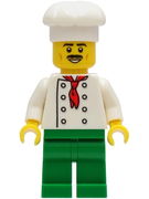 Chef - White Torso with 8 Buttons, No Wrinkles Front or Back, Green Legs, White Cook's Hat 