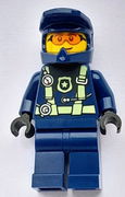 Police - City Officer Dark Blue Diving Suit and Helmet, Safety Glasses