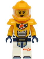 Astronaut - Female, White Spacesuit with Bright Light Orange Arms, Bright Light Orange Helmet, Bright Light Orange Armor