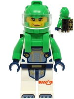 Astronaut - Female, White Spacesuit with Bright Green Arms, Bright Green Helmet, Bright Green Backpack with Solar Panel and Clip