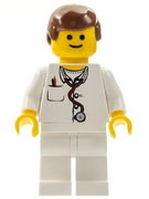 Doctor - Lab Coat Stethoscope and Thermometer, White Legs, Reddish Brown Male Hair 