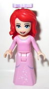 Ariel - Bright Pink Dress with White Stars, Bow 