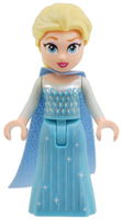 Elsa - Medium Azure Skirt, Medium Blue Long Narrow Glitter Cape, Open Mouth