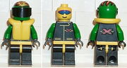 Extreme Team - Green, Black Legs with Yellow Hips, Green Flame Helmet, Life Jacket 