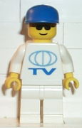 TV Logo Large Pattern, White Legs, Blue Cap 