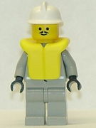 Fire - Air Gauge and Pocket, Light Gray Legs, White Fire Helmet, Life Jacket 