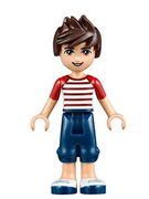 Friends Noah, Dark Blue Cropped Trousers, Red and White Striped Top 