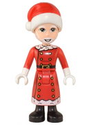 Friends Santa - Red Jacket and Skirt with Buttons and White Trim, Santa Hat