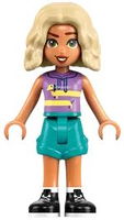 Friends Nova - Medium Lavender Sleeveless Hoodie with Dachshund, Dark Turquoise Shorts, Black and White Boots